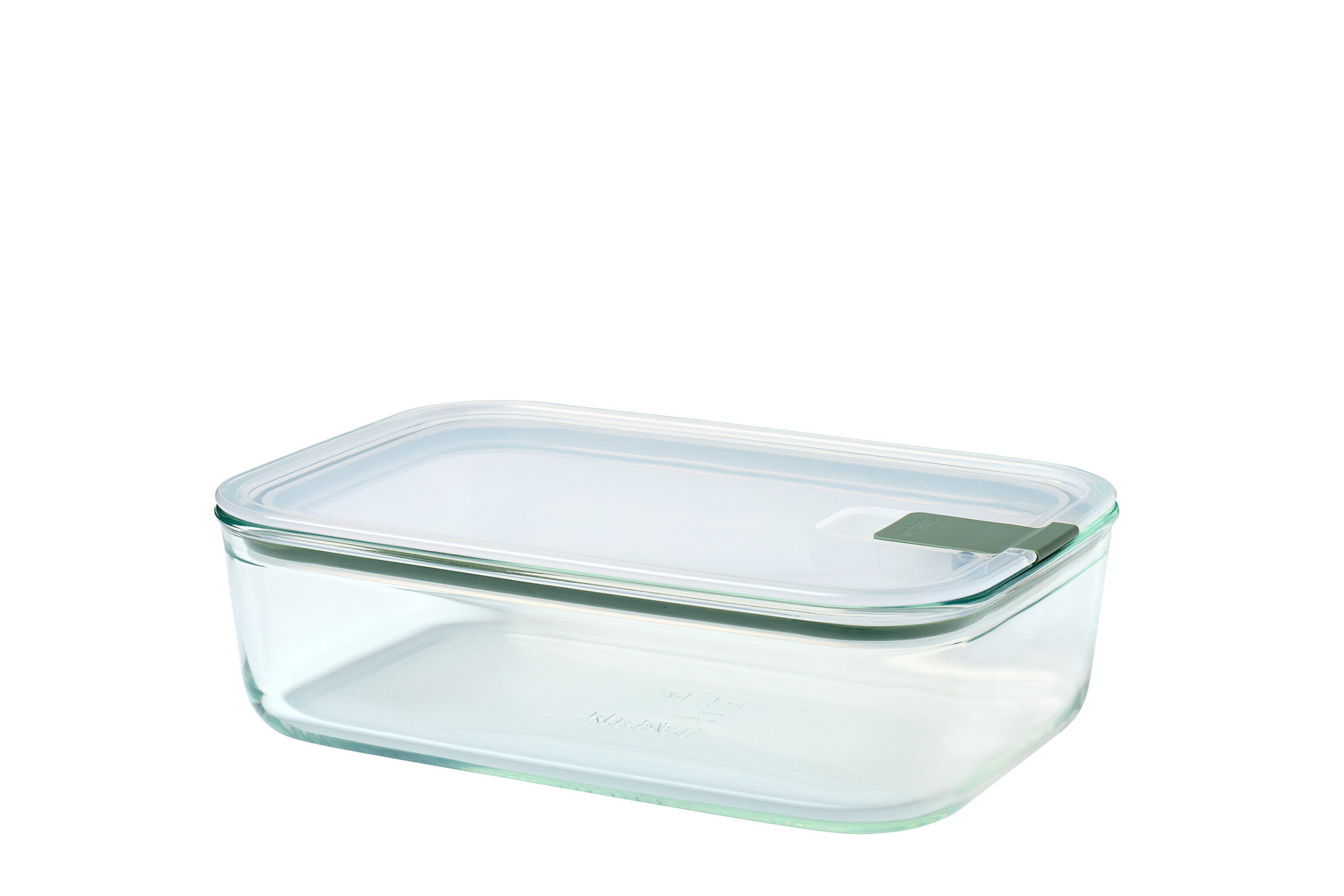 Glass food storage box EasyClip 1500 ml - Nordic sage
